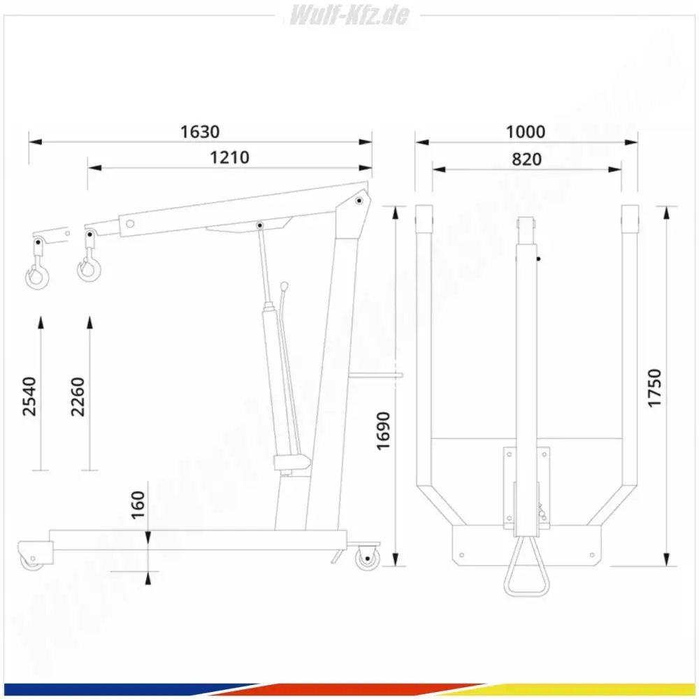 AC Hydraulic Werkstattkran WN15